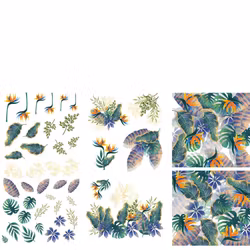 Belles and Whistles Transfer - Tropical Leaves ca 98x63cm