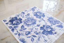 BLUE SKETCHED FLOWERS - Belles and Whistles Rice Papers: 3st ark à ca 30x32cm