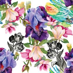 COLORFUL FLORALS - Belles and Whistles Rice Papers: 3st ark à ca 30x32cm