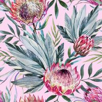 TROPICAL ON PINK - Belles and Whistles Rice Papers: 3st ark à ca 30x32cm