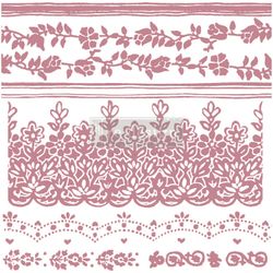 Re Design Dekorstämpel -  Floral Borders 30x30cm