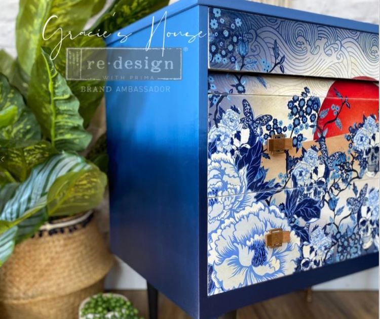 DECOUPAGEPAPPER - Re Design Tissue Paper - CECE Skull Chinoiserie - @GraciesHouseUK@GraciesHouseUK