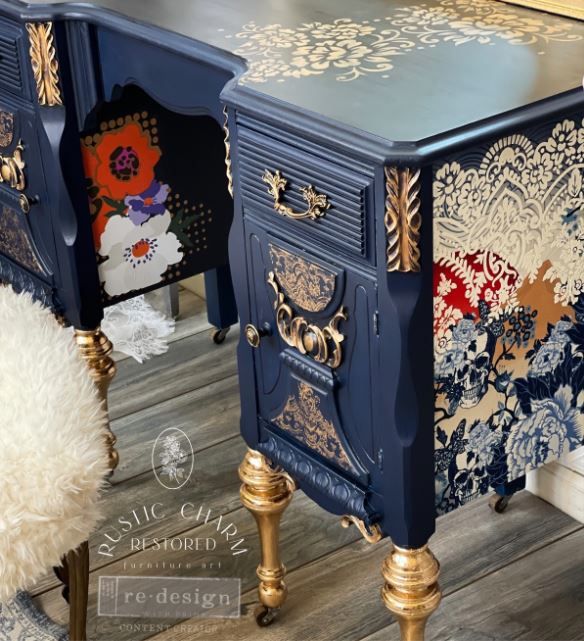 DECOUPAGEPAPPER - Re Design Tissue Paper - CECE Skull Chinoiserie - @rusticcharmrestored
