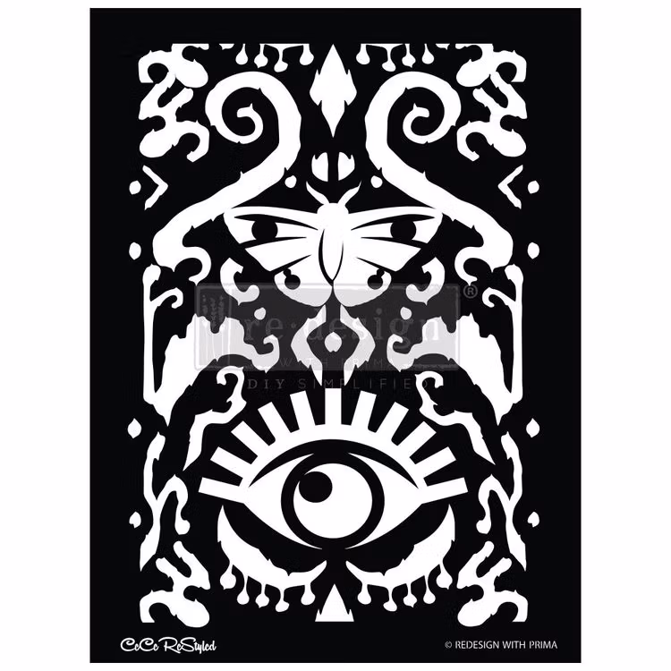 SCHABLON - Re Design Decor Stencil - CECE All Seeing Ikat Pattern