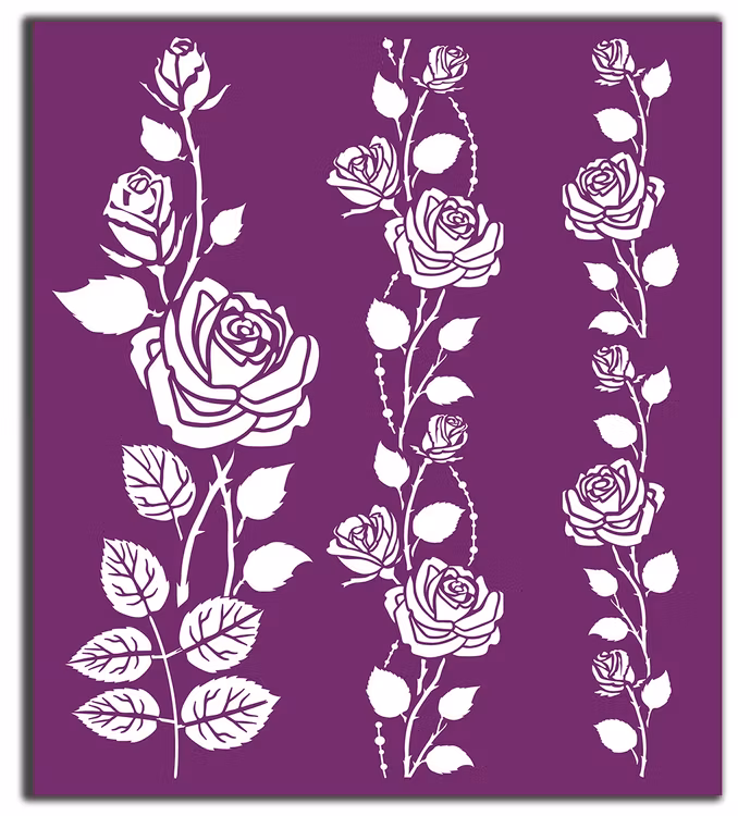 SHABLONER - Belles and Whistles - Silk Screen Stencils - ROSES