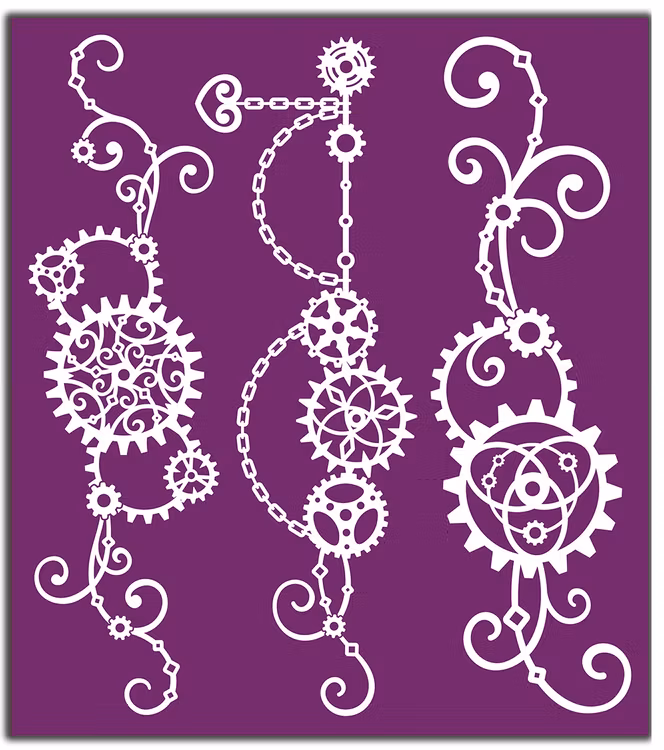 SCHABLONER - Belles and Whistles - Silk Screen Stencils - STEMPUNK