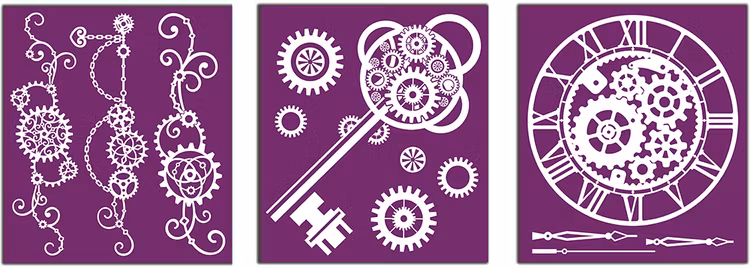 SCHABLONER - Belles and Whistles - Silk Screen Stencils - STEMPUNK