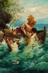 Posh Chalk® FISHERMANS FROLIC - A3 Deluxe Decoupage Paper ca 30x42cm