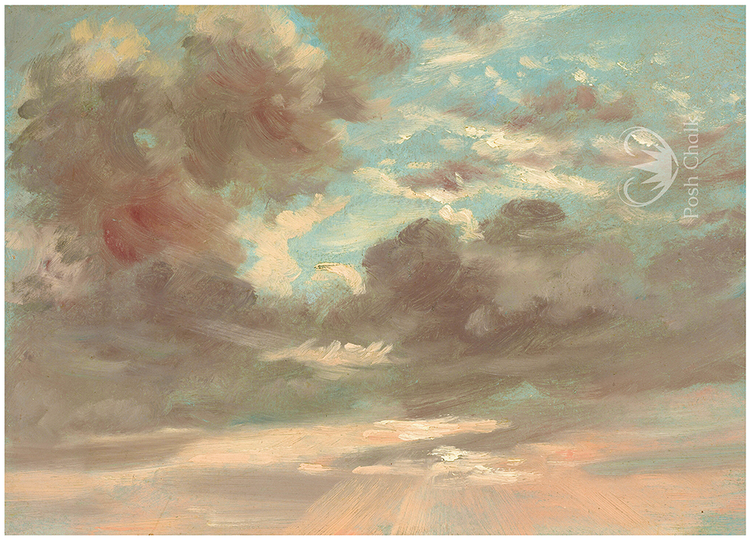 A3 Posh Chalk DUSKY SKY - Deluxe Decoupagepapper