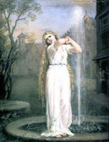 Posh Chalk® FOUNTAIN GIRL - A3 Deluxe Decoupage Paper ca 30x42cm