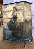 Posh Chalk® THE BLUE PONDER - A1 Deluxe Decoupage Paper ca 59x84cm