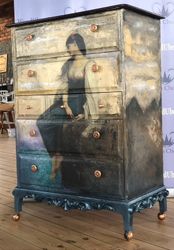 Posh Chalk® THE BLUE PONDER - A1 Deluxe Decoupage Paper ca 59x84cm
