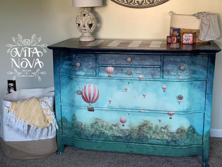 MINT Decoupage Paper BALLOONS - Photo credit: Vita Nova