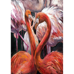 MINT - A1 Decoupagepapper (ca 59x84cm) - FLAMINGOS