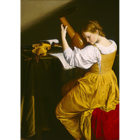 MINT - A3 Decoupagepapper (ca 30x42cm) - GIRL WITH A LUTE