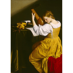MINT - A3 Decoupagepapper (ca 30x42cm) - GIRL WITH A LUTE