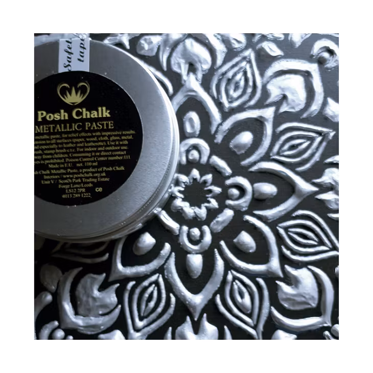 EMBOSSINGPASTA - Posh Chalk Metallic Paste - PEARL SILVER
