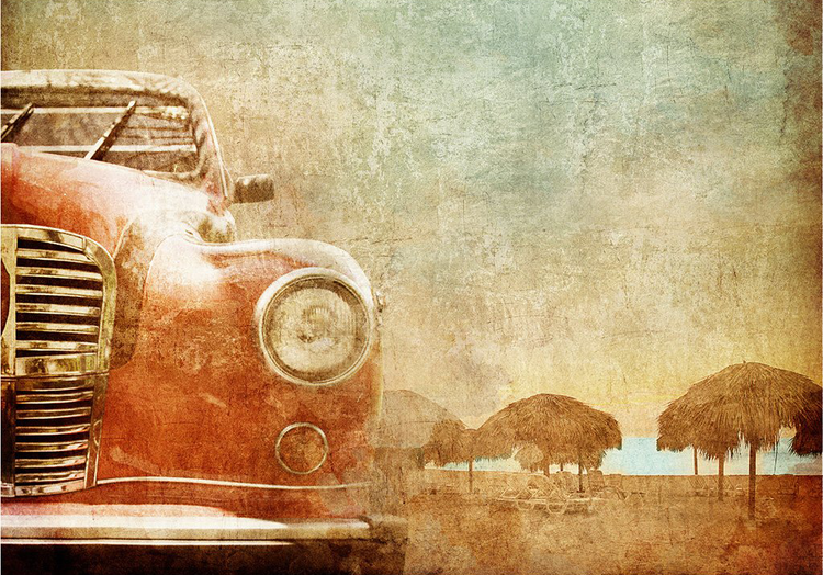 MINT Decoupage Paper VINTAGE RED CAR