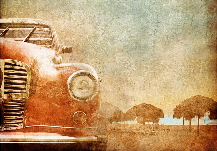 MINT Decoupage Paper VINTAGE RED CAR