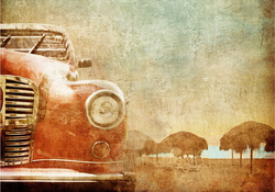 MINT - A3 Decoupagepapper (ca 30x42cm) - VINTAGE RED CAR