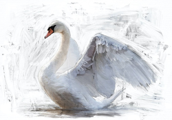 MINT - A3 Decoupagepapper (ca 30x42cm) - WHITE SWAN