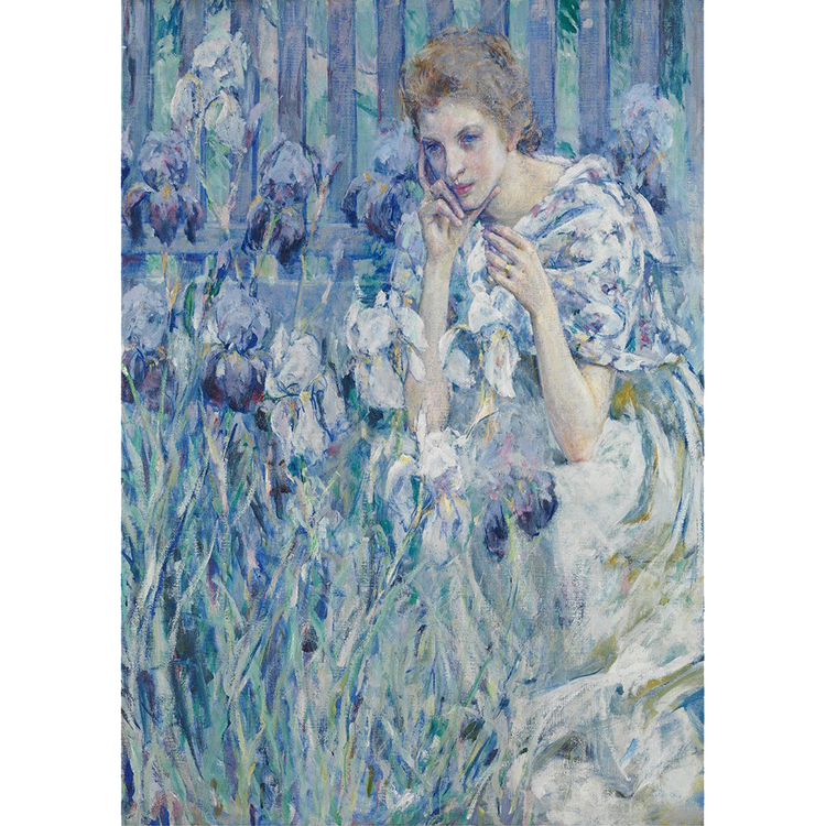 MINT Decoupage Paper WOMAN WITH IRISES