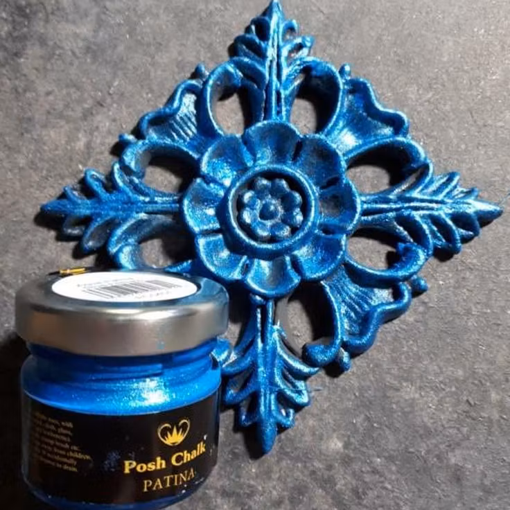 Posh Chalk AQUA Patina - Metallisk förgyllningspasta - BLUE PHTHALO