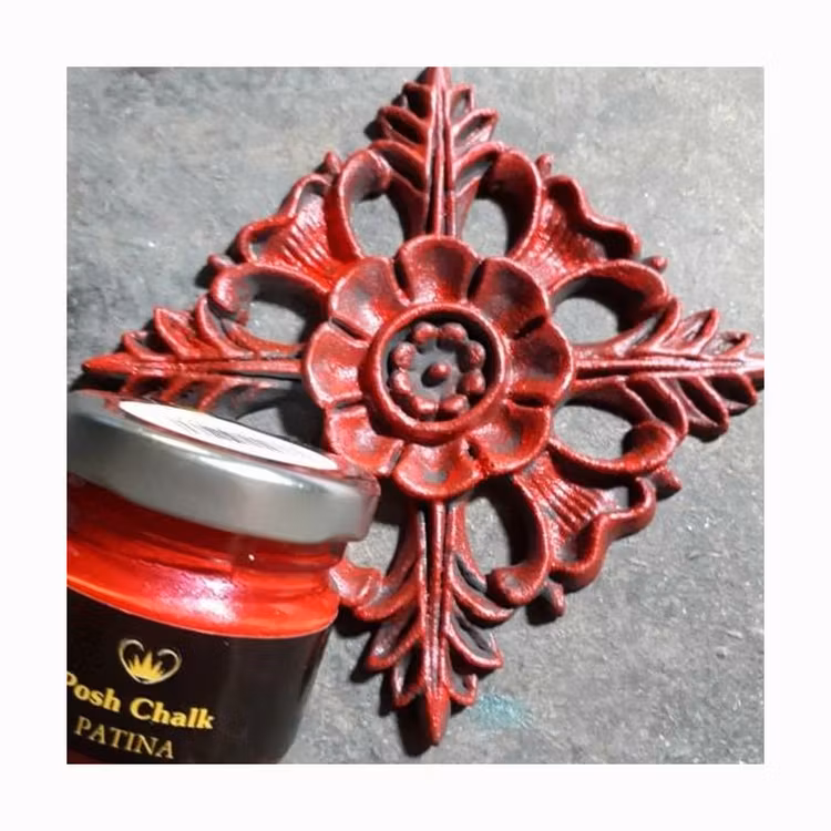 Posh Chalk AQUA Patina - Metallisk förgyllningspasta - RED MEDIUM CADMIUM