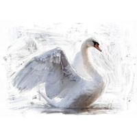MINT - A3 Decoupagepapper (ca 30x42cm) - WHITE SWAN - REVERSED