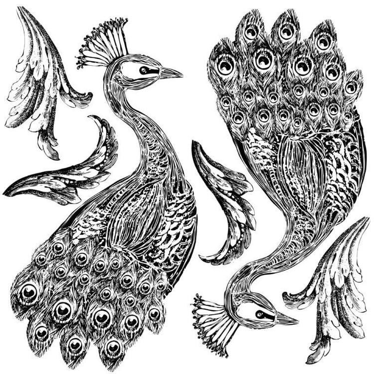 IOD Dekorstämpel - Pavo stämpel