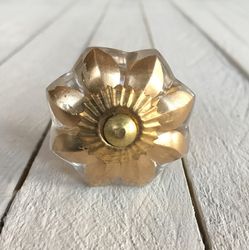 Möbelknopp - Golden Glass Petals