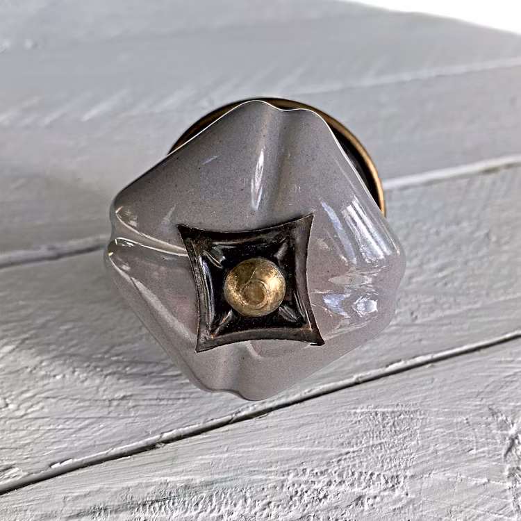 Möbelknopp -  Square Star Grey
