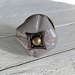 Möbelknopp -  Square Star Grey
