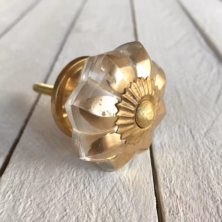 Möbelknopp - Golden Glass Petals