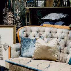 Jakobsdals Textil Metervara - PETROL - COZY Damask (Petrol)
