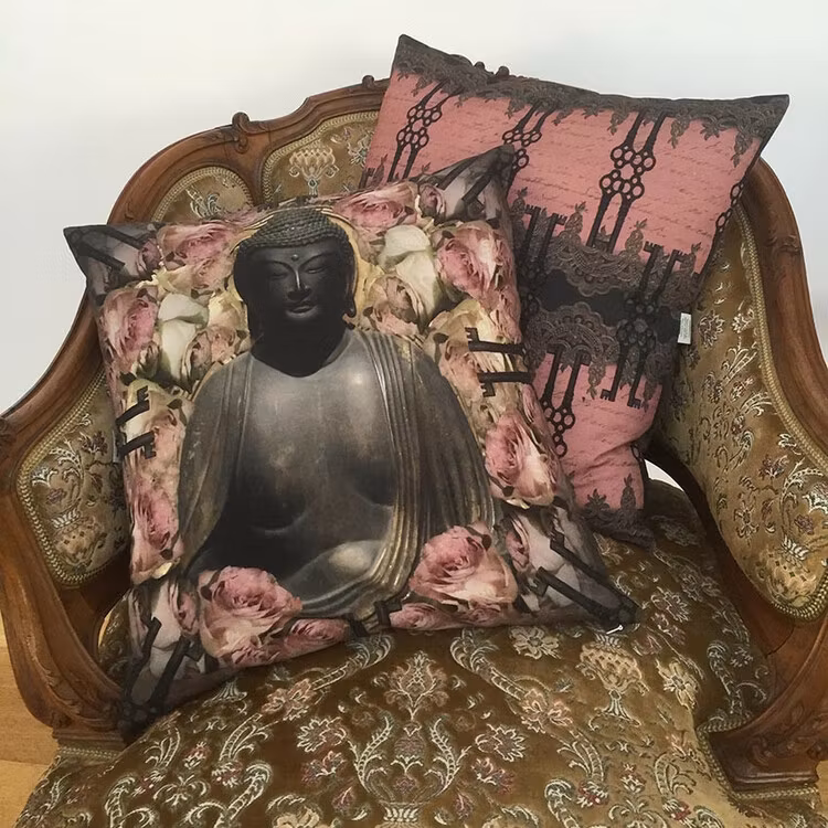 Van Asch Kuddfodral / Prydnadskudde BUDDHA ROSE