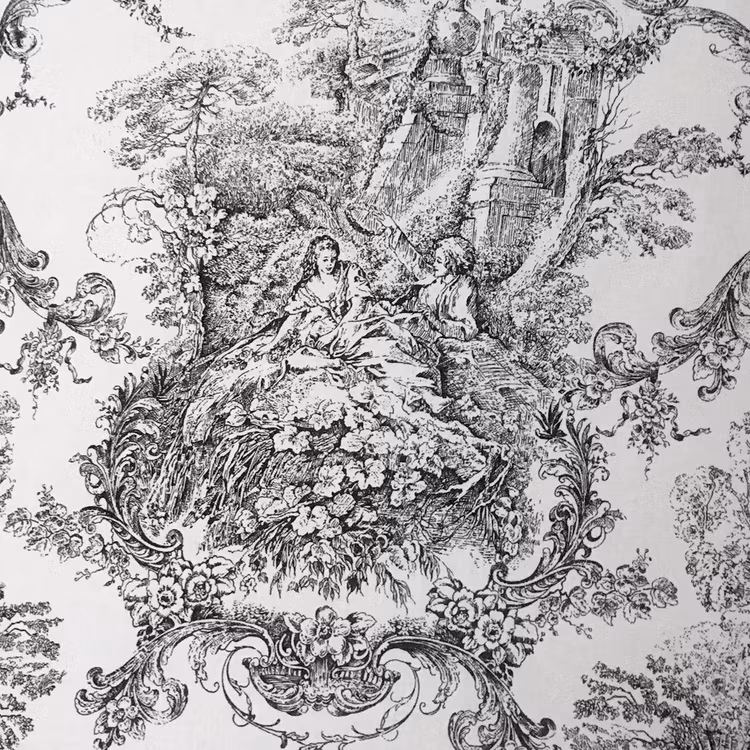 Boel & Jan Textil Metervara - Toile Offwhite/Svart