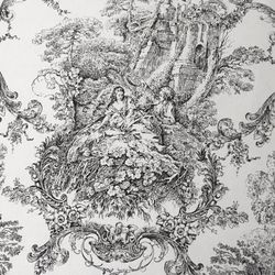 Boel & Jan Textil Metervara - TOILE (off white / svart)