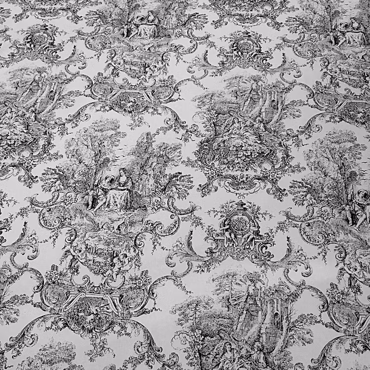 Boel & Jan Textil Metervara - Toile Offwhite/Svart