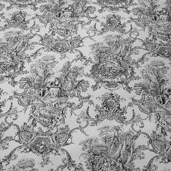 Boel & Jan Textil Metervara - TOILE (off white / svart)