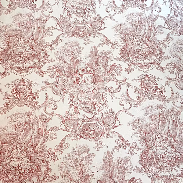 Boel & Jan Textil Metervara - Toile OffWhite/Röd