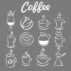 Autentico Schablon - Coffee Schablon ca 30x30cm