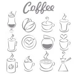 Autentico Schablon - Coffee Schablon ca 30x30cm