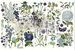 Re Design Tissue Paper - Blue Meadows ca 48x76cm
