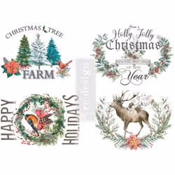 Re Design Décor Transfers® - Holly Jolly Xmass ca 61x89cm
