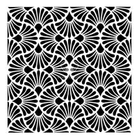 Posh Chalk® Schablon - Art Deco Fan 50x50cm