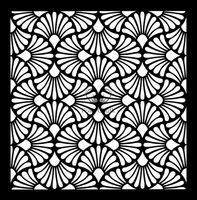 Posh Chalk® Schablon - Art Deco Fan 50x50cm
