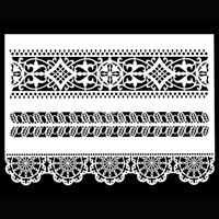 Posh Chalk® Schablon - Lace Border 25x35cm