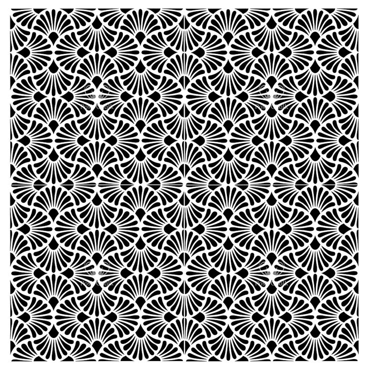 SCHABLONER - Posh Chalk Premium Stencil - Art Deco Fan - Mönsterpass
