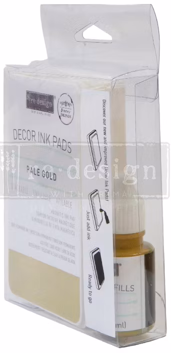 STÄMPEL FÄRG Design with Prima - Stämpeldyna + färg 10ml - PALE GOLD